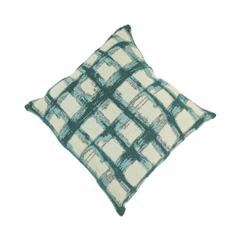 Printed Cotton Cushion Cover 45x45 cm | Modern Abstract Check Pattern Decorative Pillow Cover | Soft Cotton Sofa Cushion
