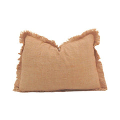 Handmade Frayed Edge Cotton Cushion Cover – Natural Beige Decorative Pillow Cover