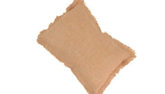 Handmade Frayed Edge Cotton Cushion Cover – Natural Beige Decorative Pillow Cover