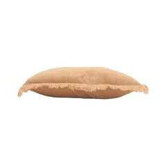 Handmade Frayed Edge Cotton Cushion Cover – Natural Beige Decorative Pillow Cover