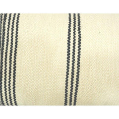 Handmade Striped Cotton Cushion Cover | Woven Black & Natural Lumbar Pillow Cover | 35x50 cm