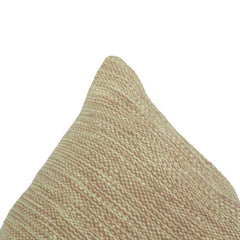 Handmade Cotton Textured Cushion Cover 45x45 cm | Neutral Beige Woven Throw Pillow Cover | Minimalist Home Décor