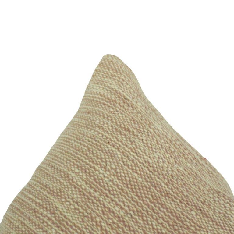 Handmade Cotton Textured Cushion Cover 45x45 cm | Neutral Beige Woven Throw Pillow Cover | Minimalist Home Décor