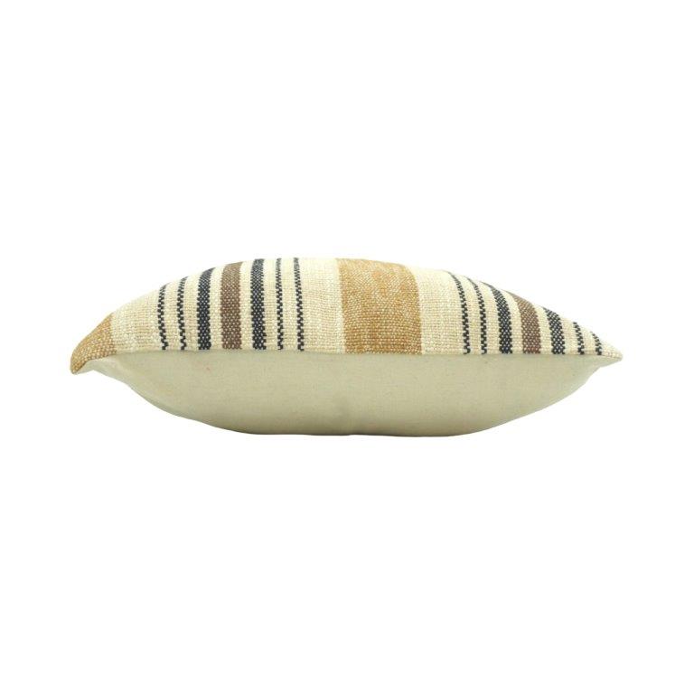 Handwoven Striped Cotton Cushion Cover 45x45 cm | Neutral Boho Decorative Pillow Cover - Bulk manufacturer & supplier from Panipat, India