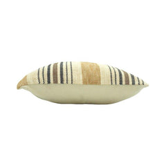 Handwoven Striped Cotton Cushion Cover 45x45 cm | Neutral Boho Decorative Pillow Cover