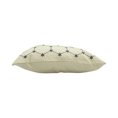 Handmade Geometric Embroidered Cotton Cushion Cover 45x45 cm | Modern Decorative Throw Pillow Cover