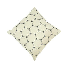 Handmade Geometric Embroidered Cotton Cushion Cover 45x45 cm | Modern Decorative Throw Pillow Cover