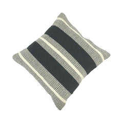 Handmade Black & Ivory Striped Cotton Cushion Cover | Woven Boho Throw Pillow Cover | 45x45 cm