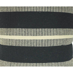 Handmade Black & Ivory Striped Cotton Cushion Cover | Woven Boho Throw Pillow Cover | 45x45 cm