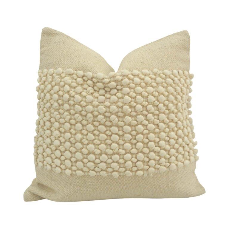 Handmade Cotton Bubble Texture Cushion Cover 45x45 cm | Tufted Boho Decorative Pillow Cover | Neutral Beige Sofa Cushion - Bulk manufacturer & supplier from Panipat, India