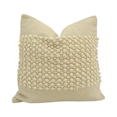 Handmade Cotton Bubble Texture Cushion Cover 45x45 cm | Tufted Boho Decorative Pillow Cover | Neutral Beige Sofa Cushion