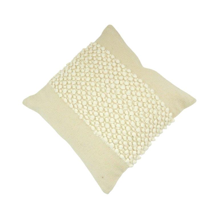 Handmade Cotton Bubble Texture Cushion Cover 45x45 cm | Tufted Boho Decorative Pillow Cover | Neutral Beige Sofa Cushion - Bulk manufacturer & supplier from Panipat, India
