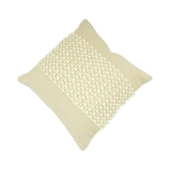 Handmade Cotton Bubble Texture Cushion Cover 45x45 cm | Tufted Boho Decorative Pillow Cover | Neutral Beige Sofa Cushion