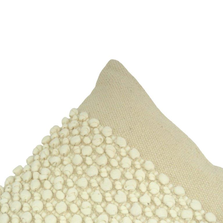 Handmade Cotton Bubble Texture Cushion Cover 45x45 cm | Tufted Boho Decorative Pillow Cover | Neutral Beige Sofa Cushion - Bulk manufacturer & supplier from Panipat, India