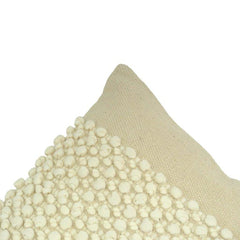 Handmade Cotton Bubble Texture Cushion Cover 45x45 cm | Tufted Boho Decorative Pillow Cover | Neutral Beige Sofa Cushion