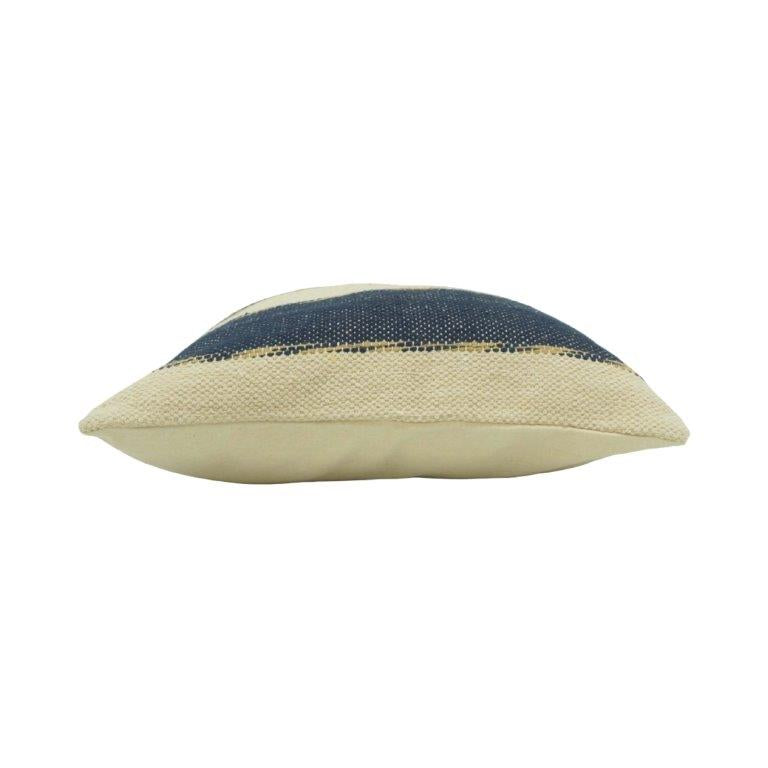 Handmade Striped Cotton Cushion Cover 45x45 cm | Woven Black & Natural Beige Throw Pillow Cover | Modern Boho Home Décor - Bulk manufacturer & supplier from Panipat, India