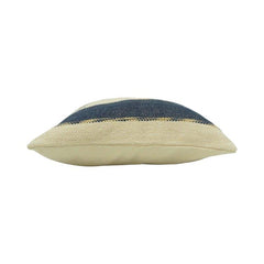 Handmade Striped Cotton Cushion Cover 45x45 cm | Woven Black & Natural Beige Throw Pillow Cover | Modern Boho Home Décor