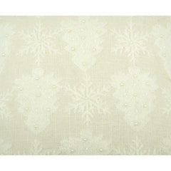 Ivory Snowflake Machine Embroidered Cushion Cover | Textured Festive Throw Pillow Cover | 45x45 cm