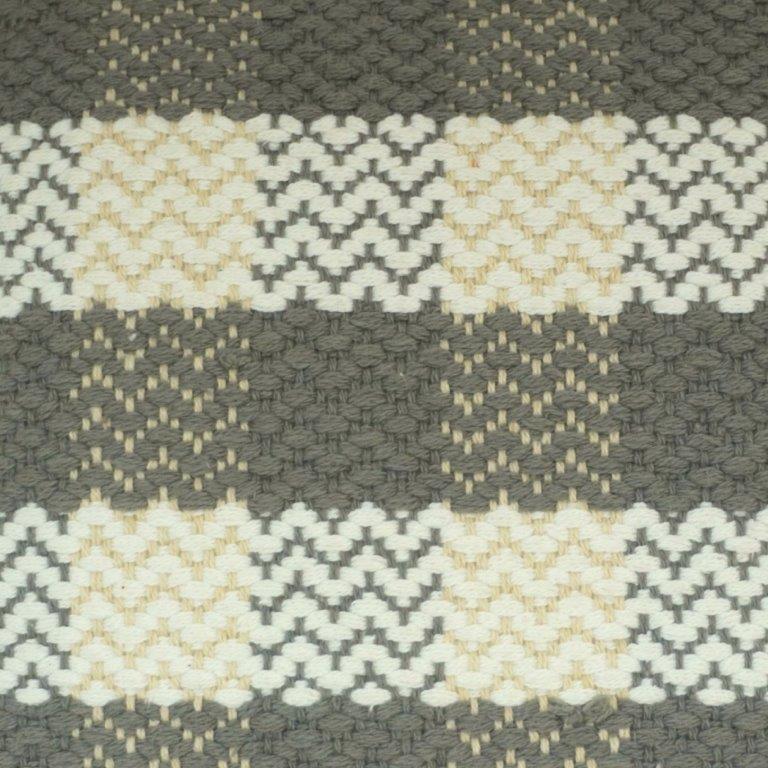 Handmade Woven Cotton Cushion Cover 45x45 cm | Grey & Ivory Textured Stripe Design | Boho Decorative Pillow Cover - Bulk manufacturer & supplier from Panipat, India
