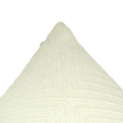 Handmade Geometric Textured Cotton Cushion Cover – Ivory White | 45x45 cm Decorative Throw Pillow Cover