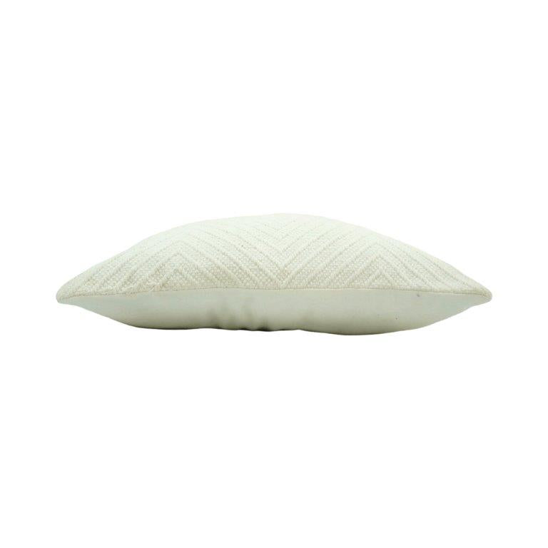 Handmade Geometric Textured Cotton Cushion Cover – Ivory White | 45x45 cm Decorative Throw Pillow Cover - Bulk manufacturer & supplier from Panipat, India