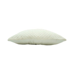 Handmade Geometric Textured Cotton Cushion Cover – Ivory White | 45x45 cm Decorative Throw Pillow Cover