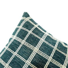 Handmade Black Checkered Cotton Cushion Cover | Woven Grid Pattern Pillow Cover | 45x45 cm