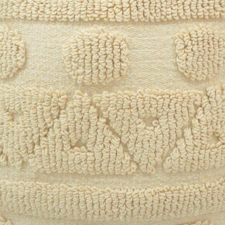TuftedLoop Textured Cotton Cushion Cover | Boho Tufted Geometric Cushion | 45 x 45 cm | Cream - Bulk manufacturer & supplier from Panipat, India