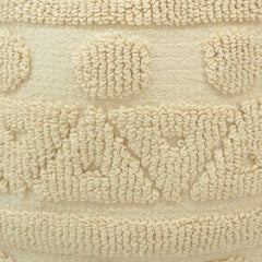 TuftedLoop Textured Cotton Cushion Cover | Boho Tufted Geometric Cushion | 45 x 45 cm | Cream