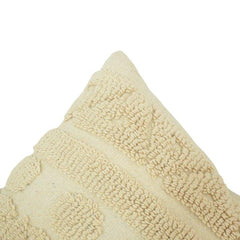 TuftedLoop Textured Cotton Cushion Cover | Boho Tufted Geometric Cushion | 45 x 45 cm | Cream