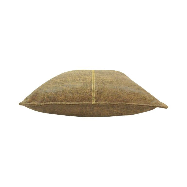 Vintage Distressed Leather Patchwork Cushion Cover – Rustic Handmade Pillow Cover 45x45 cm - Bulk manufacturer & supplier from Panipat, India