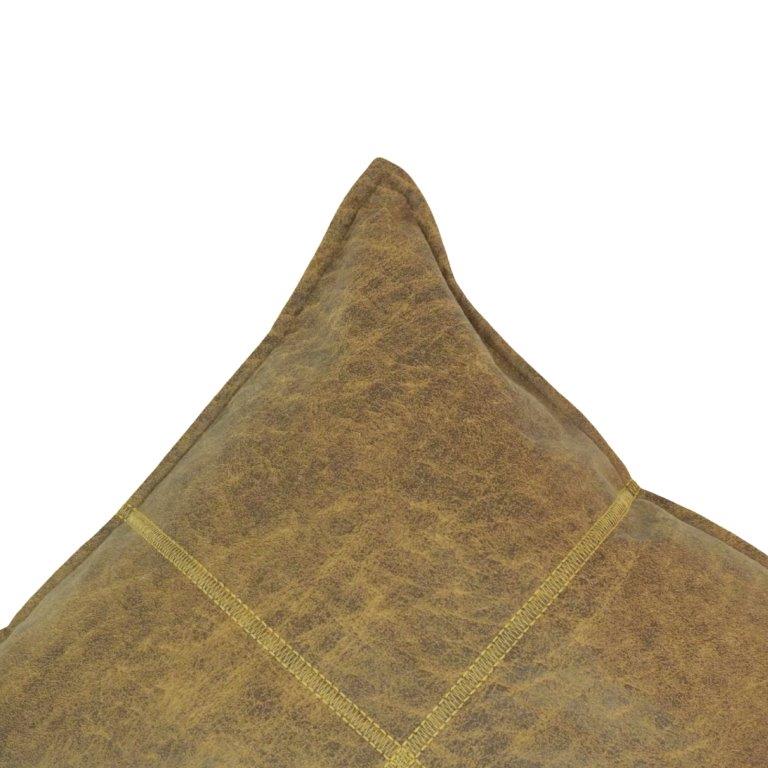 Vintage Distressed Leather Patchwork Cushion Cover – Rustic Handmade Pillow Cover 45x45 cm - Bulk manufacturer & supplier from Panipat, India