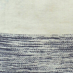 Handmade Striped Cotton Cushion Cover 45x45 cm | Navy Blue & Off White Woven Throw Pillow Cover | Modern Boho Home Décor