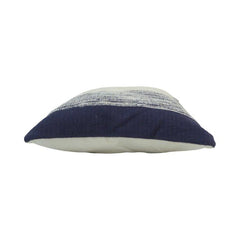 Handmade Striped Cotton Cushion Cover 45x45 cm | Navy Blue & Off White Woven Throw Pillow Cover | Modern Boho Home Décor