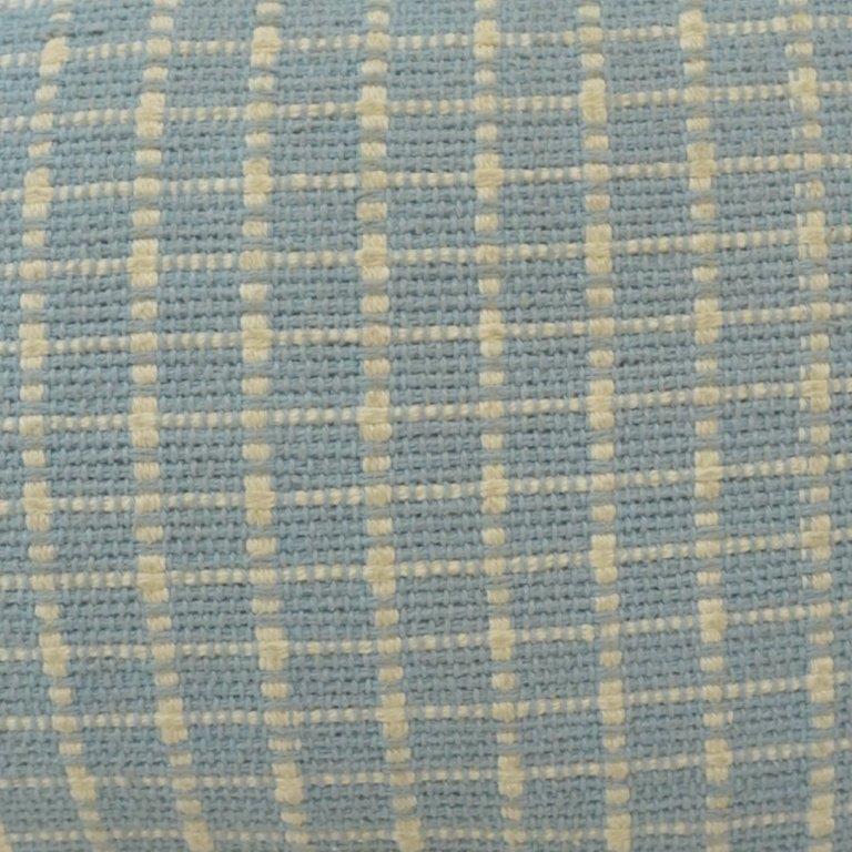 Handmade Woven Cotton Cushion Cover 35x50 cm | Blue Check Textured Lumbar Pillow Cover | Artisan Decorative Cushion - Bulk manufacturer & supplier from Panipat, India
