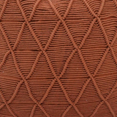 Handcrafted Macramé Cotton Cushion Cover 45x45 cm | Boho Textured Throw Pillow Cover with Geometric Knot Design | Terracotta