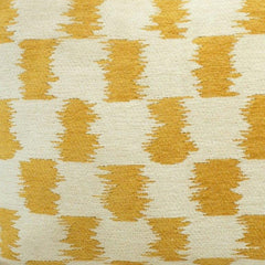 Mustard Ikat Jacquard Cotton Cushion Cover – Textured Geometric Pattern | 35 x 50 cm Lumbar Cushion