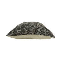 Jacquard Woven Cotton Cushion Cover – Geometric Tribal Pattern | 45x45 cm | Charcoal Grey