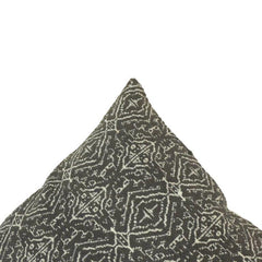 Jacquard Woven Cotton Cushion Cover – Geometric Tribal Pattern | 45x45 cm | Charcoal Grey