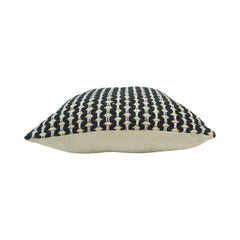 Handmade Black & Natural Geometric Cotton Cushion Cover | Woven Textured Pillow Cover 45x45 cm