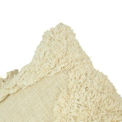 Ivory Tufted Cotton Cushion Cover | Textured Boho Throw Pillow Cover | 45 x 45 cm