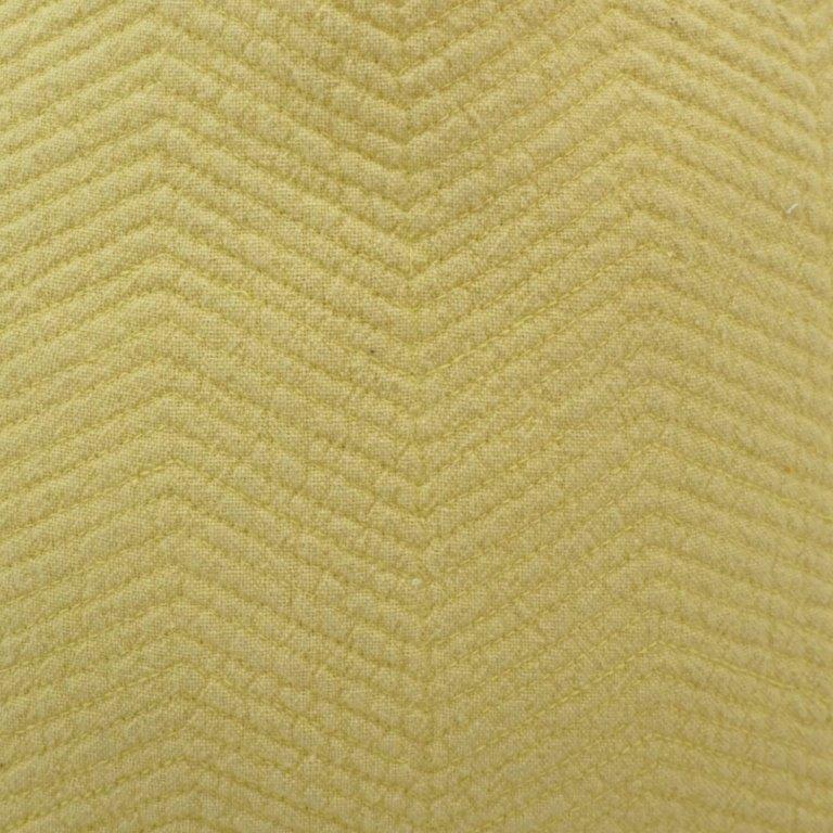 Thread Embroidered Cotton Cushion Cover – Soft Yellow Chevron Texture | 45x45 cm Decorative Pillow Cover - Bulk manufacturer & supplier from Panipat, India