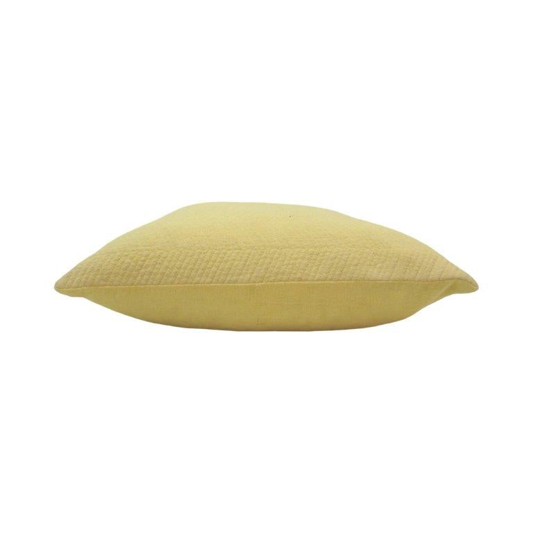 Thread Embroidered Cotton Cushion Cover – Soft Yellow Chevron Texture | 45x45 cm Decorative Pillow Cover - Bulk manufacturer & supplier from Panipat, India