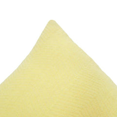 Thread Embroidered Cotton Cushion Cover – Soft Yellow Chevron Texture | 45x45 cm Decorative Pillow Cover