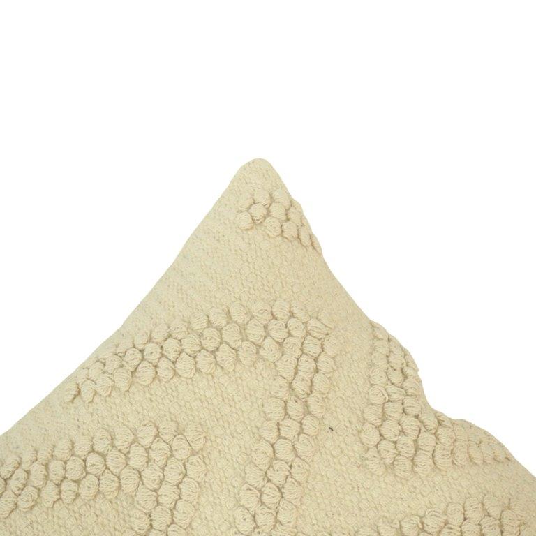 Handwoven Tufted Cotton Cushion Cover | Geometric Textured Throw Pillow Cover | Boho Neutral Cushion | 45x45 cm - Bulk manufacturer & supplier from Panipat, India
