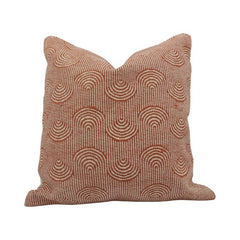 Jacquard Cotton Cushion Cover 45x45 cm | Abstract Arc Pattern Decorative Pillow Cover | Modern Textured Sofa Cushion