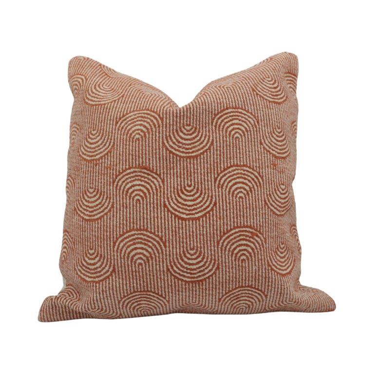 Jacquard Cotton Cushion Cover 45x45 cm | Abstract Arc Pattern Decorative Pillow Cover | Modern Textured Sofa Cushion