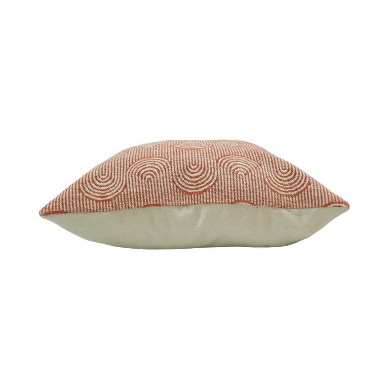 Jacquard Cotton Cushion Cover 45x45 cm | Abstract Arc Pattern Decorative Pillow Cover | Modern Textured Sofa Cushion - Bulk manufacturer & supplier from Panipat, India