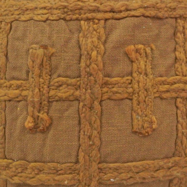 Hand Embroidered Cotton Cushion Cover 45x45 cm | Textured Grid Pattern Decorative Throw Pillow Cover | Boho Modern Home Décor - Bulk manufacturer & supplier from Panipat, India