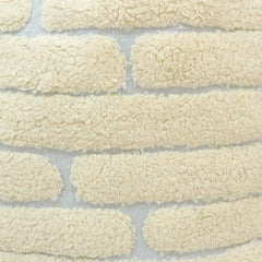 Ivory Tufted Cotton Cushion Cover with Textured Brick Pattern – 45x45 cm